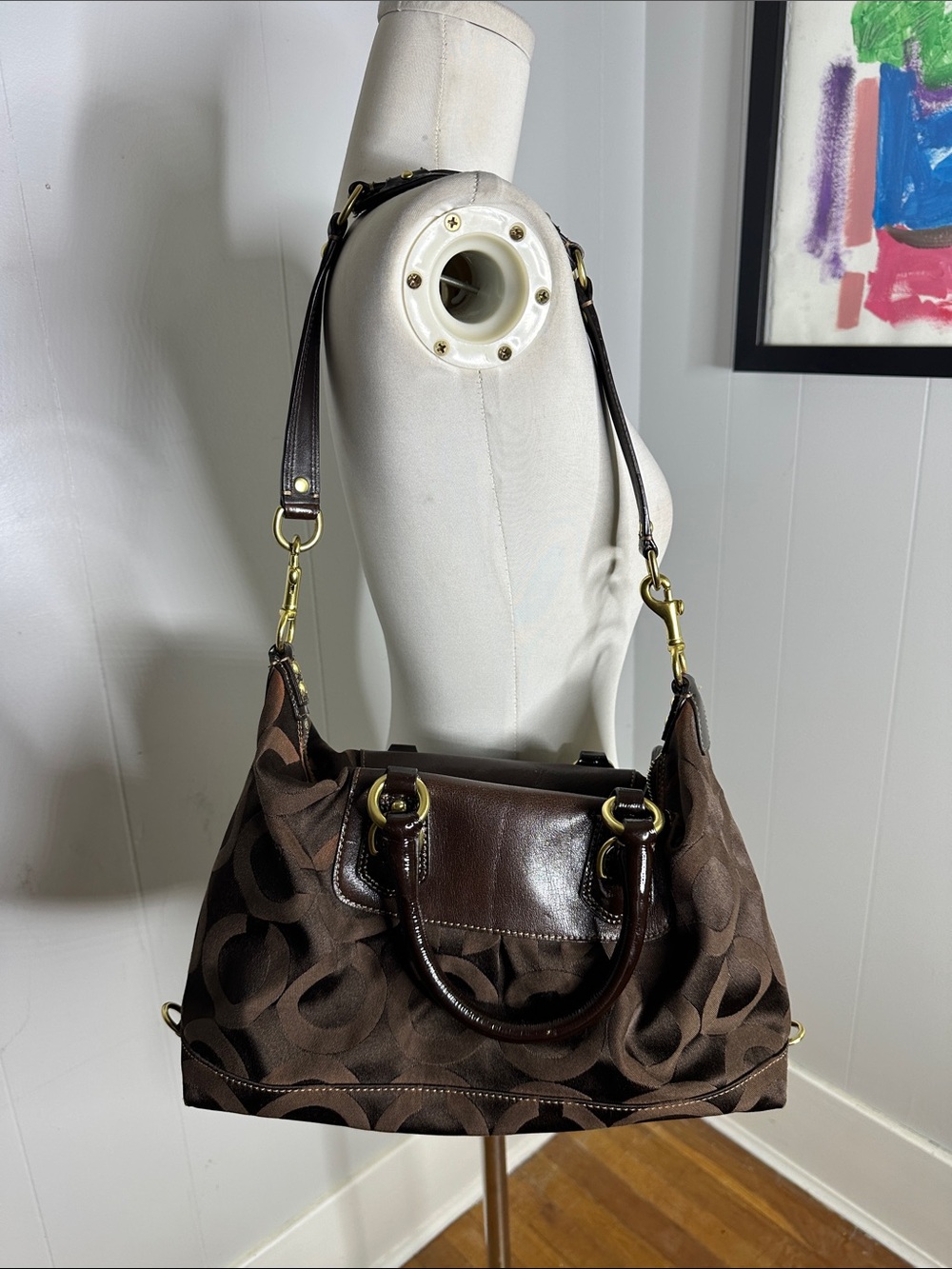 Coach Y2k Madison Op Art Satchel Bag - Gem